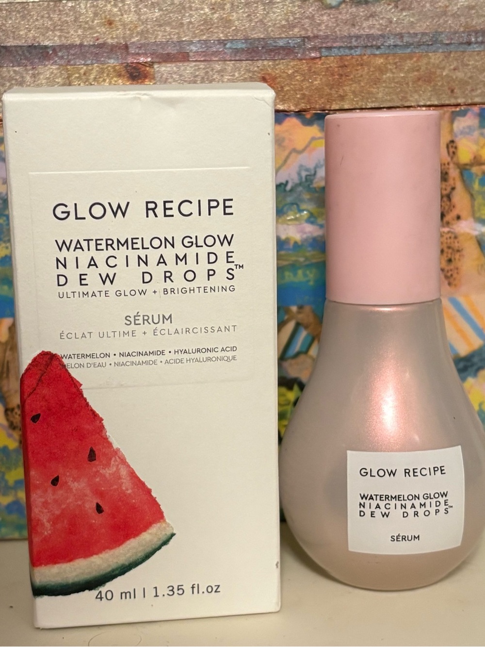NIB Glow Recipe Watermelon Glow Niacinamide Dew Drops - Pink & White